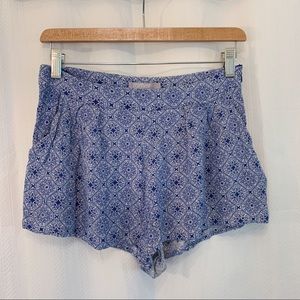 LF Rumor Boutique Blue and White Shorts - Small